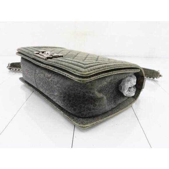 Chanel Grey Spotted Boy Bag Old Medium Iridescent Classic Quilted CC Crossbody - Picture 7 of 16